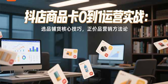 抖店商品卡0到1运营实战：选品铺货核心技巧，正价品营销方法论-千汇网创