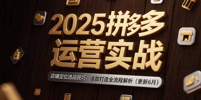 2025拼多多运营实战：店铺定位选品技巧，爆款打造全流程解析(更新6月-千汇网创