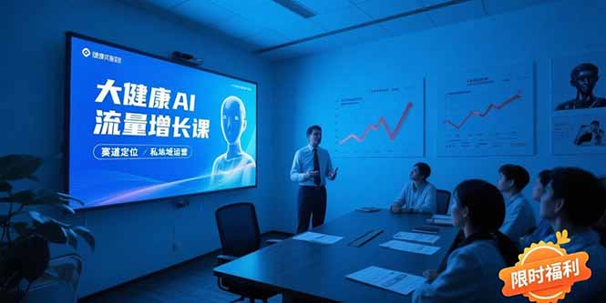 大健康AI流量增长课8.0，赛道定位方法论，AI数字人内容生产，私域转化运营-千汇网创