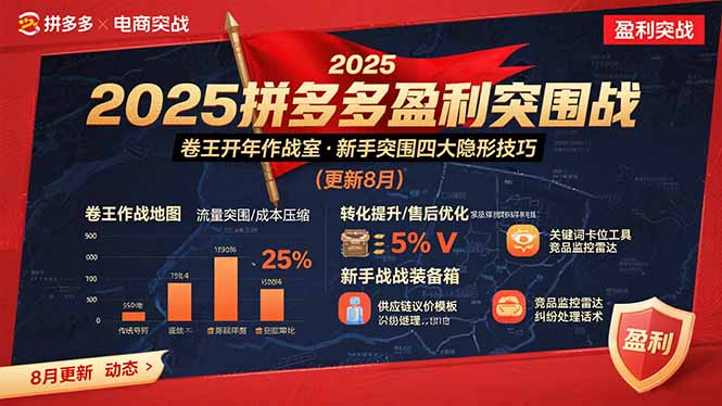 2025拼多多盈利突围战：卷王开年作战室，新手突围四大隐形技巧(更新8月-千汇网创