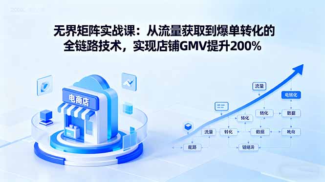 无界矩阵实战课：从流量获取到爆单转化的全链路技术，实现店铺GMV提升200%-千汇网创