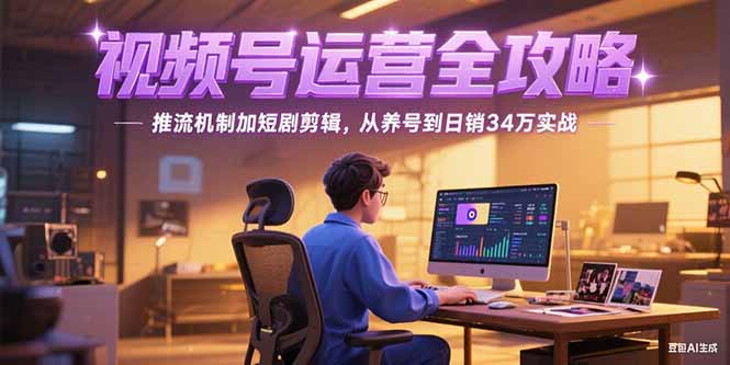 2025视频号运营全攻略，推流机制加短剧剪辑，从养号到日销34万实战-千汇网创