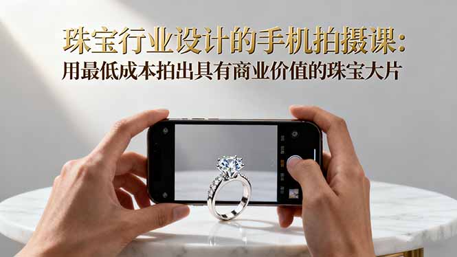珠宝行业设计的手机拍摄课：用最低成本拍出具有商业价值的珠宝大片！-千汇网创