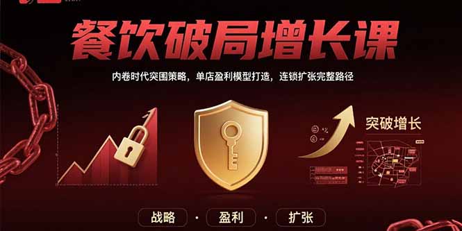 餐饮破局增长课：内卷时代突围策略，单店盈利模型打造，连锁扩张完整路径-千汇网创