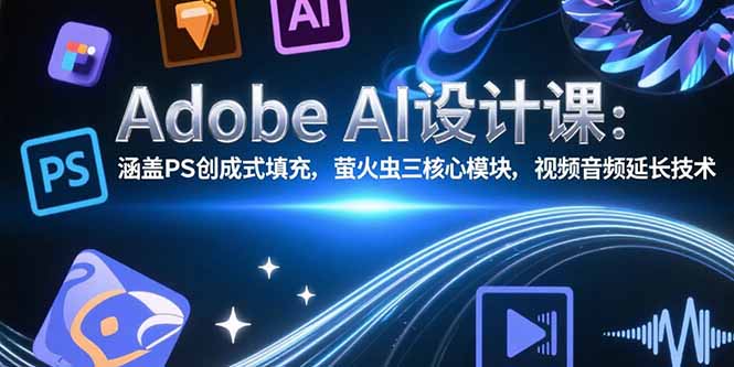 Adobe AI设计课：涵盖PS创成式填充，萤火虫三核心模块，视频音频延长技术-千汇网创