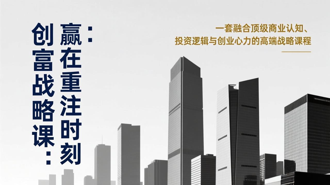 《创富战略课：赢在重注时刻》一套融合顶级商业认知、投资逻辑与创业心力的高端战略课程-千汇网创