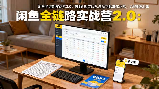 闲鱼全链路实战营2.0：9月新规过后从选品到标准化运营，7天快速出单-千汇网创