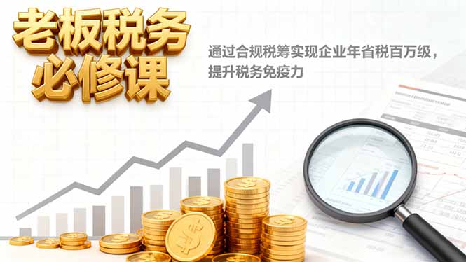 老板税务必修课，通过合规税筹实现企业年省税百万级，提升税务免疫力-千汇网创