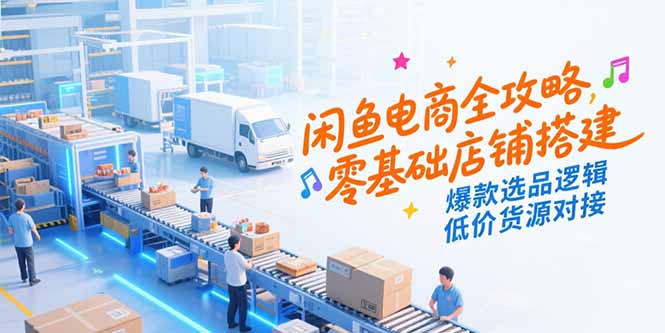 闲鱼电商全攻略，零基础店铺搭建，爆款选品逻辑，低价货源对接-千汇网创