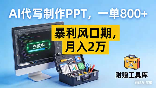 AI代写制作PPT，一单800+， 暴利风口期，月入2万【附工具】-千汇网创