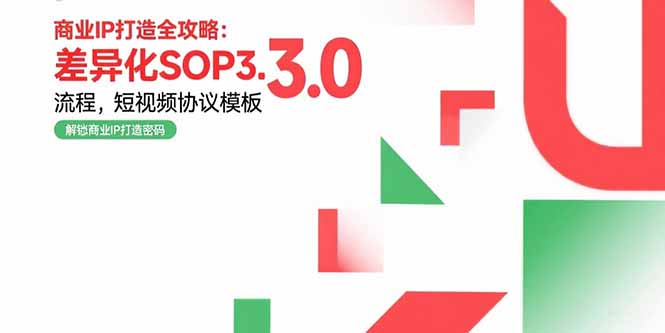 商业IP打造全攻略：差异化SOP3.0流程，短视频协议模板，婚恋项目实战案例-千汇网创