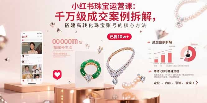 小红书珠宝运营课：千万级成交案例拆解，搭建高转化珠宝账号的核心方法-千汇网创
