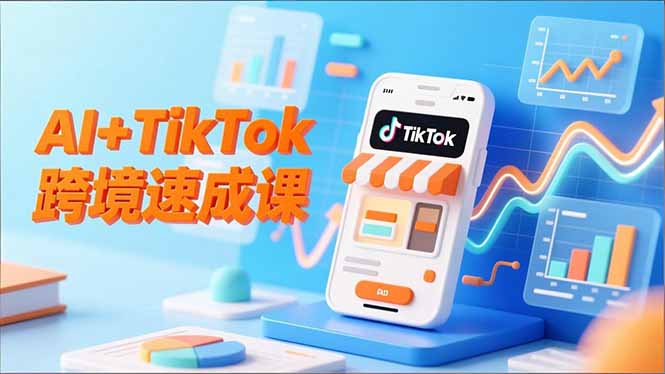AI+TikTok跨境速成课，智能翻译、店铺定位、流程拆解，7天高效上线运营-千汇网创