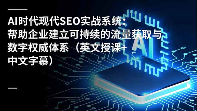 AI时代现代SEO实战系统：帮助企业建立可持续的流量获取与数字权威体系(英文授课+中文字幕-千汇网创