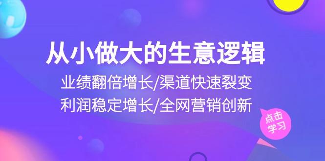 从小做大生意逻辑：业绩翻倍增长/渠道快速裂变/利润稳定增长/全网营销创新-千汇网创