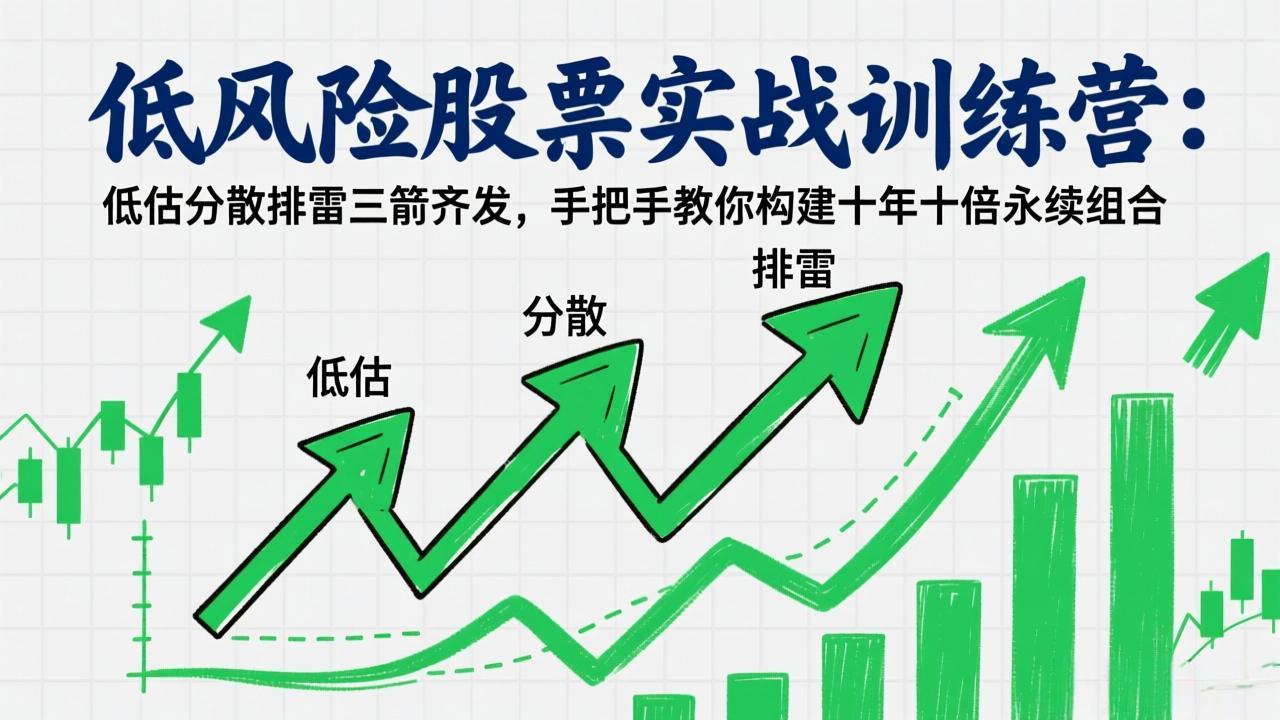 低风险股票实战训练营：低估分散排雷三箭齐发，手把手教你构建十年十倍永续组合-千汇网创