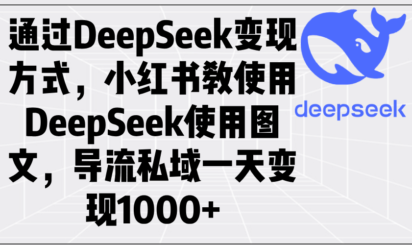 通过DeepSeek变现方式，小红书教使用DeepSeek图文，导流私域一天变现1000+-千汇网创