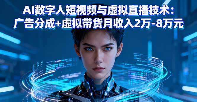 AI数字人短视频与虚拟直播技术：广告分成+虚拟带货月收入2万-8万元-千汇网创