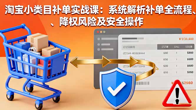 淘宝小类目补单实战课：系统解析补单全流程、降权风险及安全操作-千汇网创