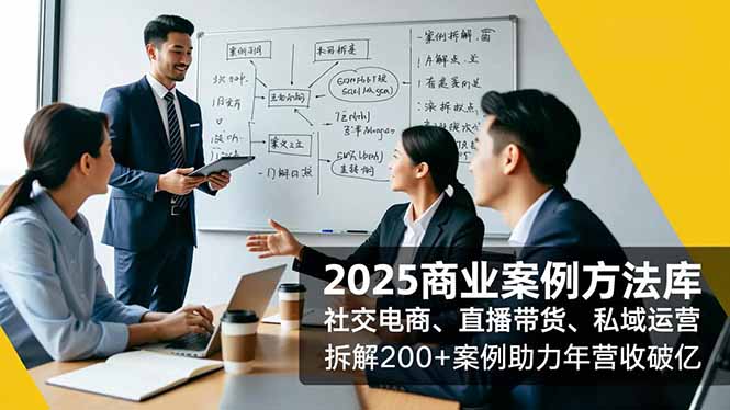 2025商业案例方法库，社交电商、直播带货、私域运营，拆解200+案例助力年营收破亿-千汇网创