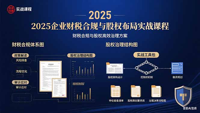 2025企业财税合规与股权布局的实战课程：财税合规与股权高效治理方案-千汇网创