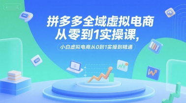拼多多全域虚拟电商从零到1实操课，小白虚拟电商从0到1实操到精通-千汇网创