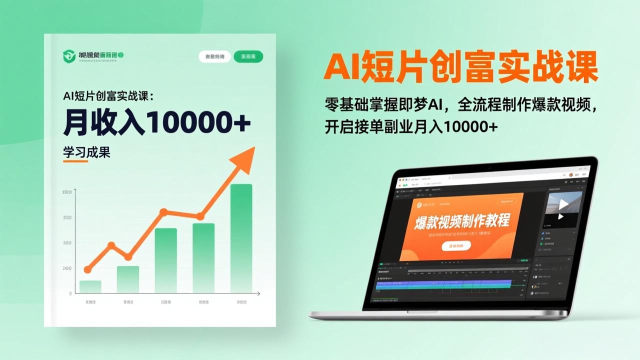 AI短片创富实战课：零基础掌握即梦AI，全流程制作爆款视频，开启接单副业月入10000+(更新-千汇网创