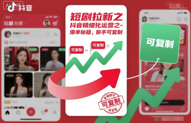 短剧拉新之抖音精细化运营之爆单秘籍，新手可复制-千汇网创