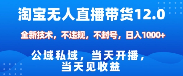 淘宝无人直播12.0，公域私域技术，不封号，不违规布局双十一流量风口，日入1k(独家技术)【揭秘】-千汇网创