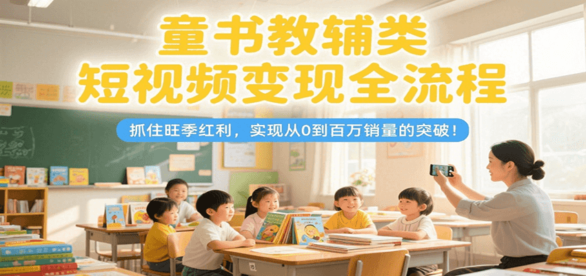 童书教辅类短视频变现全流程，抓住旺季红利，实现从0到百万销量的突破！-千汇网创