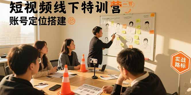 短视频线下特训营：账号定位搭建/口播号拍摄剪辑/直播间流量入口/变现实战-千汇网创
