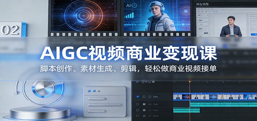 AIGC视频商业变现课：脚本创作、素材生成、剪辑，轻松做商业视频接单-千汇网创