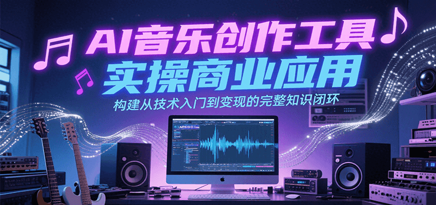 AI音乐创作工具实操商业应用，构建从技术入门到变现的完整知识闭环-千汇网创