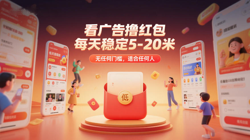 看广告撸红包，每天稳定5-20米，无任何门槛，适合任何人-千汇网创