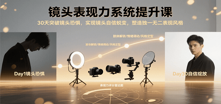 镜头表现力系统提升课，30天突破镜头恐惧实现自信蜕变，塑造独一无二表现风格-千汇网创