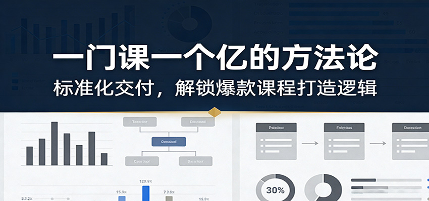 一门课一个亿的方法论：标准化交付，解锁爆款课程打造逻辑-千汇网创