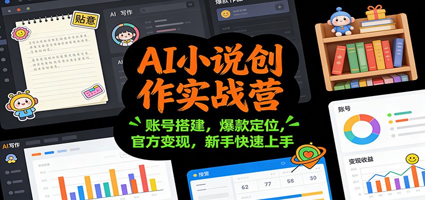 AI小说创作实战营：账号搭建，爆款定位，官方变现，新手快速上手-千汇网创