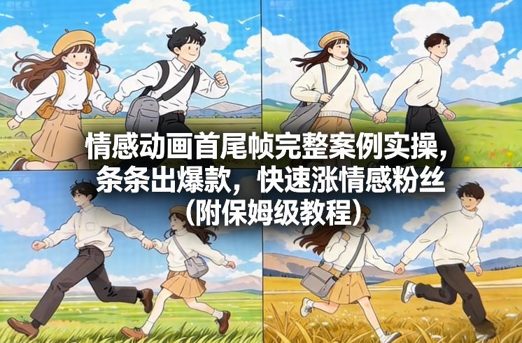 情感动画首尾帧完整案例实操，条条出爆款，快速涨情感粉丝(附保姆级教程)-千汇网创