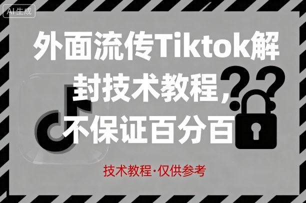外面流传Tiktok解封技术教程，不保证百分百，具体自测-千汇网创
