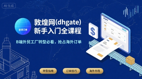 敦煌网(dhgate)新手入门全课程，B端外贸工厂转型必看，抢占海外订单-千汇网创