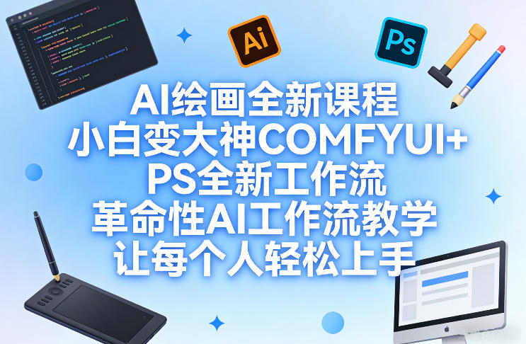 AI绘画全新课程，小白变大神COMFYUI+PS全新工作流，革命性AI工作流教学，让每个人轻松上手-千汇网创