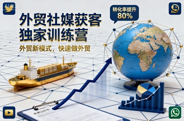 外贸社媒获客独家训练营，外贸新模式，快速做外贸(更新26年2月)-千汇网创