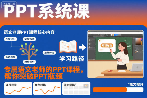 PPT系统课，专属语文老师的PPT课程，帮你突破PPT瓶颈-千汇网创