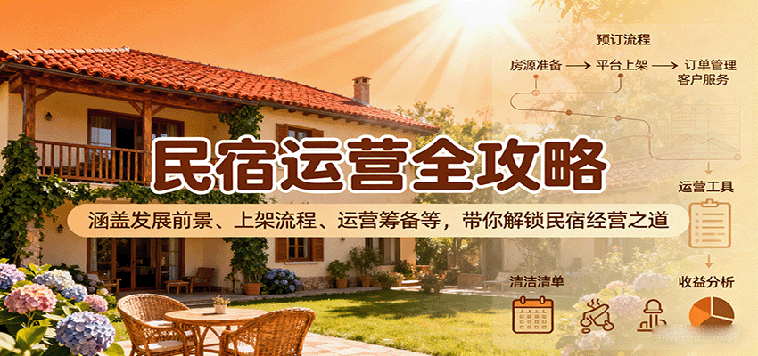 民宿运营全攻略：涵盖发展前景、上架流程、运营筹备等，带你解锁民宿经营之道-千汇网创