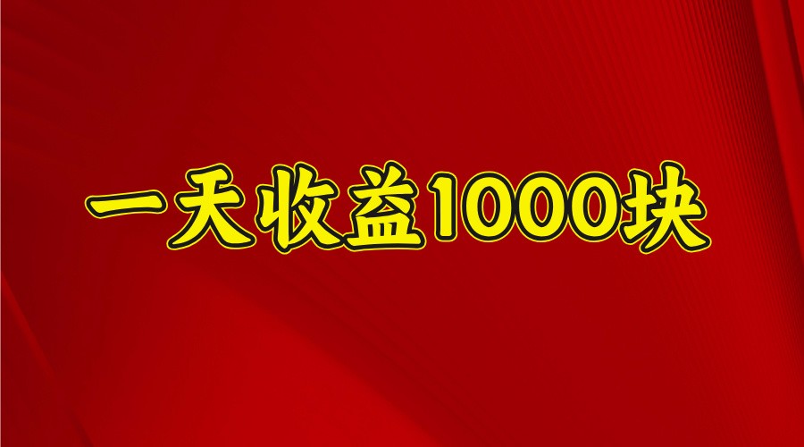 一天收益1000块，2025全网首发-千汇网创