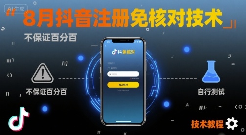 8月抖音注册免核对技术，不保证百分百，自测-千汇网创