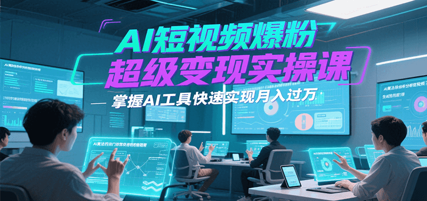 AI短视频爆粉超级变现实操课，掌握AI工具快速实现月入过万-千汇网创