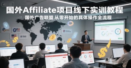 国外Affiliate项目线下实训教程，国外广告联盟从零开始的具体操作全流程-千汇网创