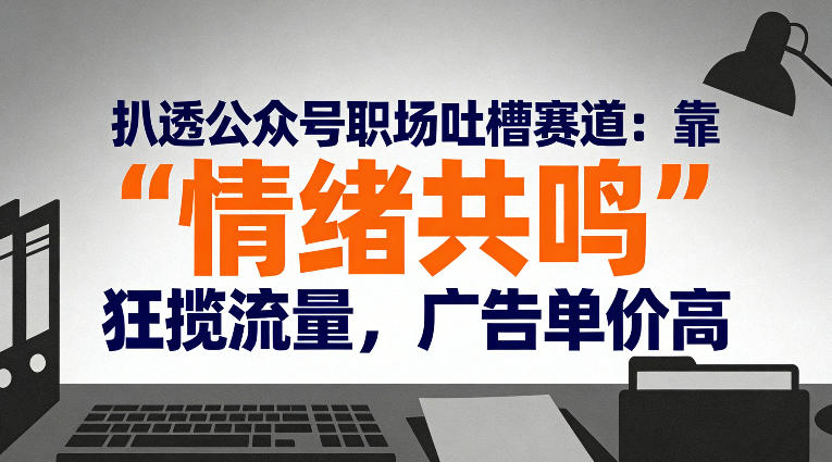 扒透公众号职场吐槽赛道：靠“情绪共鸣”狂揽流量，广告单价高-千汇网创