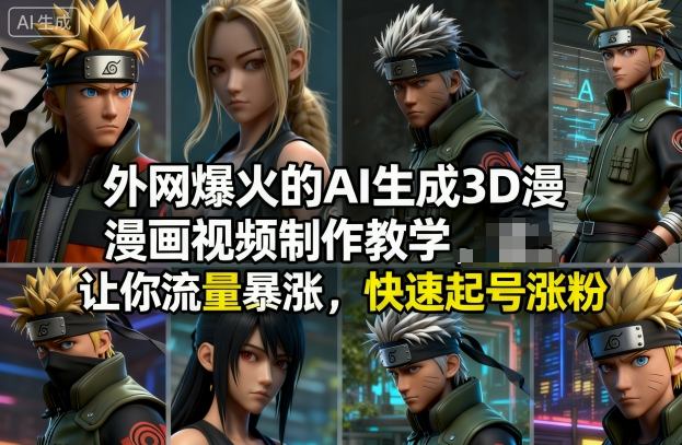 外网爆火的AI生成3D漫画视频制作教学，让你流量暴涨，快速起号涨粉！-千汇网创